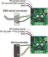 TReX Jr RC/serial input signal connections
