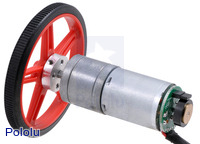 25D mm metal gear motor with 48 CPR encoder and Pololu 60×8mm wheel.