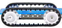 Pololu 30T track set mounted on a chassis.