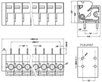 Screwless terminal block: 0.2" pitch, side entry.