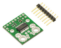 ACS709 current sensor carrier with included 8&nbsp;&times;&nbsp;1 0.1″ header pins.