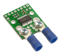 ACS709 current sensor carrier with solderless ring terminal connectors (not included).
