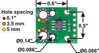 ASC711 current sensor carrier connection and mounting dimension diagram.