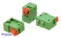 Screwless Terminal Block: 2-Pin, 0.1" Pitch, Side Entry (3-Pack)