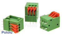Screwless Terminal Block: 3-Pin, 0.1" Pitch, Top Entry (3-Pack)