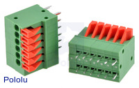 Screwless Terminal Block: 6-Pin, 0.1" Pitch, Top Entry (2-Pack)