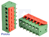 Screwless Terminal Block: 6-Pin, 0.2" Pitch, Top Entry (2-Pack)