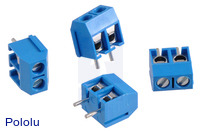 Screw Terminal Block: 2-Pin, 5 mm Pitch, Side Entry (4-Pack)