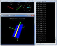 Visualization of AHRS orientation calculated from MinIMU-9 readings.
