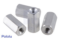 Aluminum Standoff: 3/8" Length, 2-56 Thread, F-F (4-Pack)