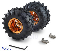 Dagu Wild Thumper Wheel 120x60mm Pair with 4mm Shaft Adapters - Gold