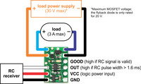 Wiring diagram for RC switch with small low-side MOSFET.