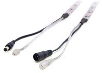 Connectors on an addressable RGB LED strip.