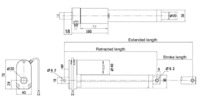 Dimensions (in mm) of the generic linear actuators without feedback.