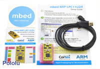 ARM mbed NXP LPC11U24 development board with included USB cable and documentation.