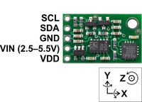 Pololu MinIMU-9 v2 gyro, accelerometer, and compass pinout.