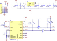 Schematic of the LSM303DLHC 3D compass and accelerometer carrier with voltage regulator.