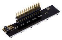 Zumo reflectance sensor array assembled with included male header pins.