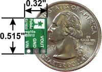 Pololu step-up voltage regulator U3V12Fx, bottom view with dimensions.