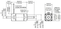 Dimensions (in mm) of the Sanyo miniature (14×30mm) stepper motor.