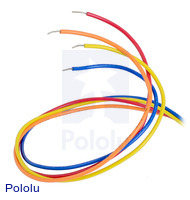Bipolar stepper motor wires are terminated with bare leads.