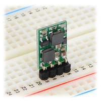 Pololu fixed-output step-up/step-down voltage regulator S10VxFx in a breadboard.