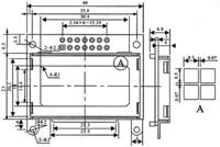 Dimensions (in mm) for the 8×2 character LCD.