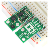 Two Pololu AltIMU-10 modules in a breadboard.