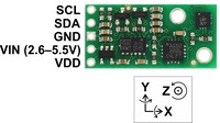 Pololu AltIMU-10 gyro, accelerometer, compass, and altimeter pinout.