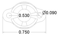 Pololu 3/8 inch metal ball caster dimensions (unit: inch)