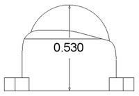Pololu 1/2 inch plastic ball caster height (unit: inch)