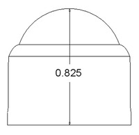 Pololu 3/8 inch plastic ball caster height (unit: inch)
