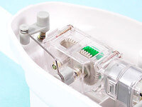 Tamiya 71114 Mechanical Blowfish gearbox, crank, and linkage rod close-up.