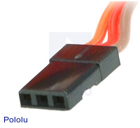 RC servo extension cable female JR connector (often referred to as “male” in the RC hobby industry).