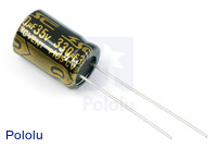 Capacitor: 330 uF, 35 V, Electrolytic, Radial