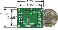 MC33887 Motor Driver Carrier bottom view with dimensions