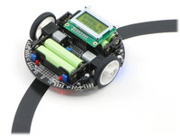Pololu 3pi robot on a 3/4" black line.