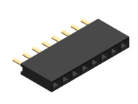 0.100" (2.54 mm) Female Header: 1x8-Pin, Straight