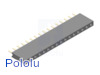 0.100" (2.54 mm) Female Header: 1x16-Pin, Straight