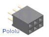 0.100" (2.54 mm) Female Header: 2x3-Pin, Straight