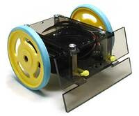 A laser-cut sumo robot.