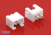 2.5 mm JST XH-Style Shrouded Male Connector: 2-Pin, Straight