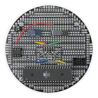 3pi expansion kit (without cutouts) PCB populated with various components (black solder mask version).